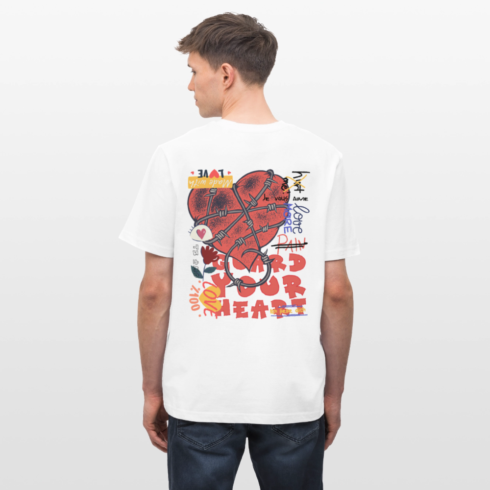 Orvandir, Herz, 1st | Essential, Relaxed Fit Unisex Bio T-Shirt - Weiß