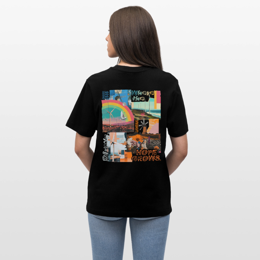 Nyxaris, Windmühle, 1st | Essential, Relaxed Fit Unisex Bio T-Shirt - Schwarz