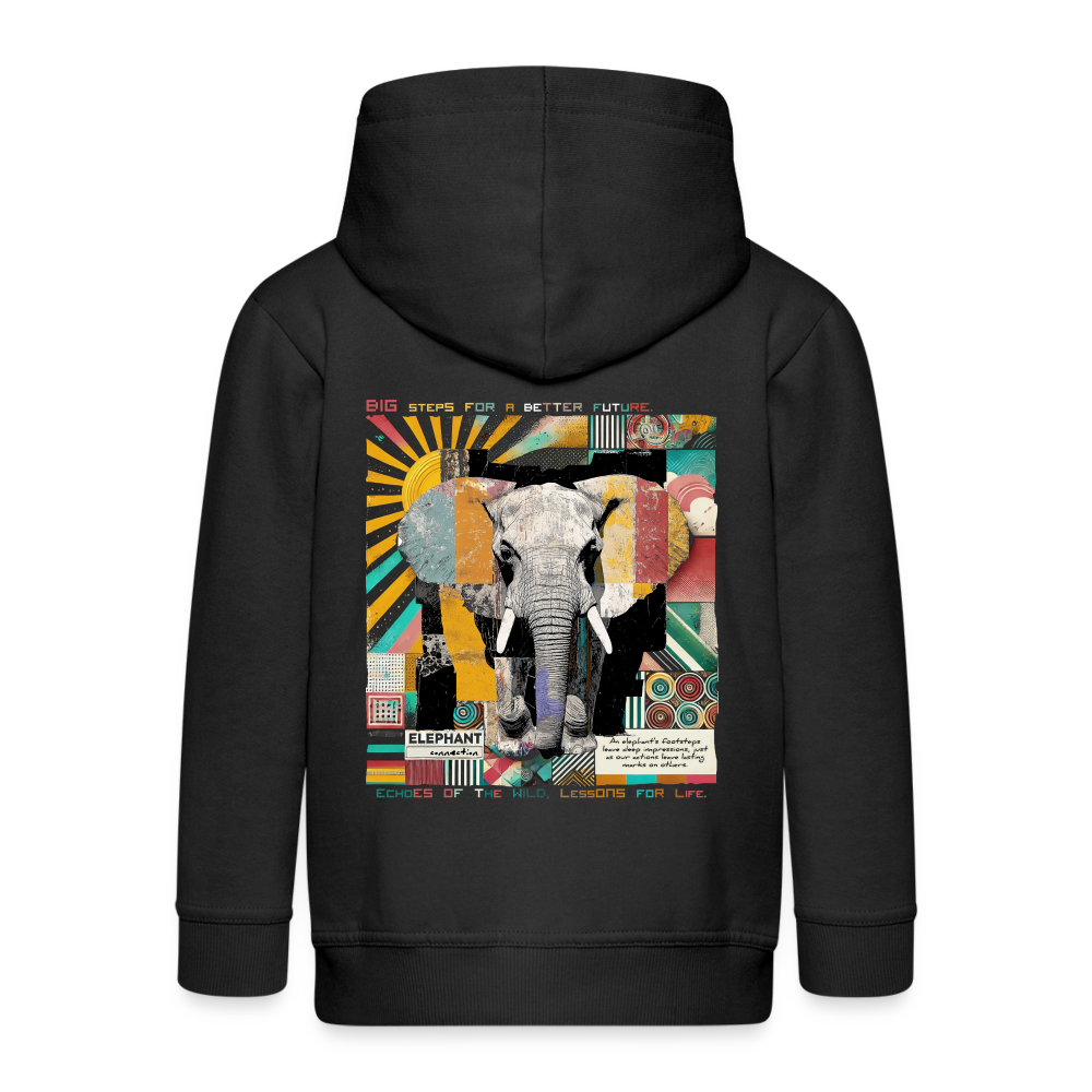 Thanatain, Elefant, 1st | Kinder Zip Hoodie - Schwarz
