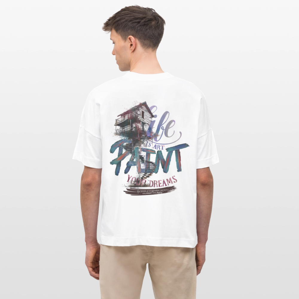 Ignisvar, Haus, 1st | Blaster, Oversize Bio T-Shirt, Unisex - Weiß
