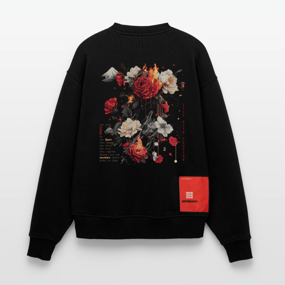 Manannan, Rose, 1st | Heavyweight Oversized Bio Sweater, Unisex - SOLID BLACK