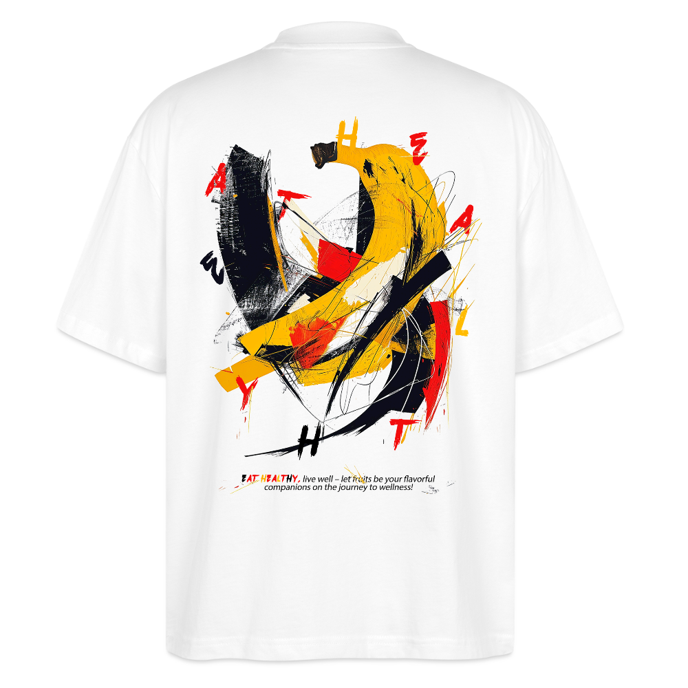 Quasaris, Banane, 1st | Blaster, Oversize Bio T-Shirt, Unisex - Weiß