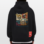 Odysseus, Totenköpfe, 1st | Heavyweight Oversized Bio Hoodie, Unisex - SOLID BLACK
