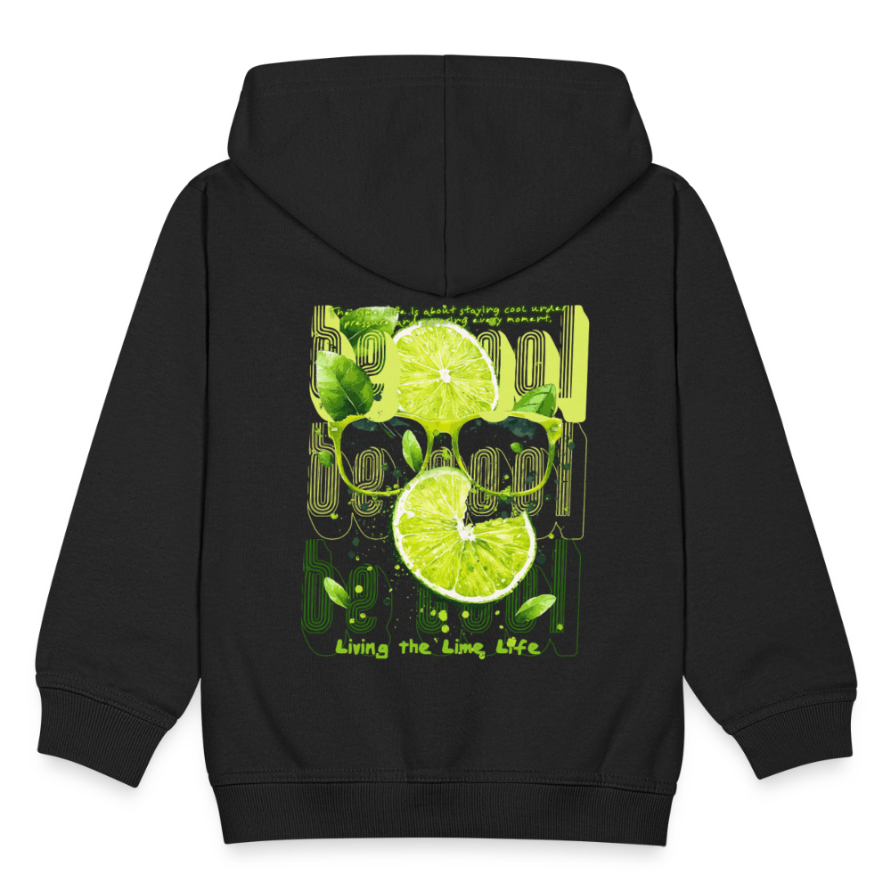 Kali, Limette, 1st | Kinder Zip Hoodie - Schwarz