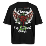 Amaterasu , Engelsflügel, 1st | Breezy, Oversized Unisex T-Shirt - Schwarz