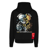 Fujin, Totenkopf, 1st | Heavyweight Oversized Bio Zip Hoodie, Unisex - SOLID BLACK