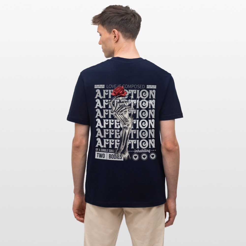 Zeusun, Rose, 1st | Essential, Relaxed Fit Unisex Bio T-Shirt - Navy