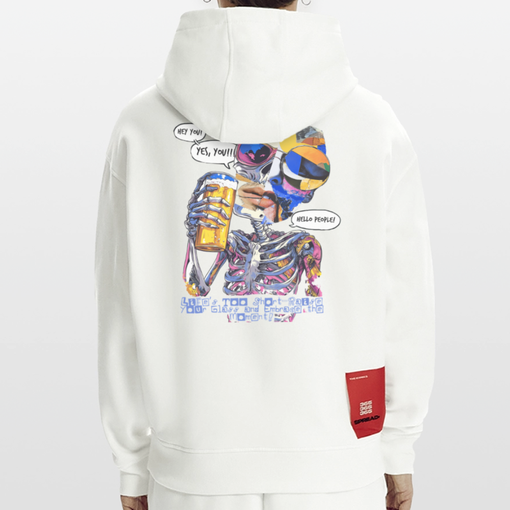 Vorthalos, Skelet, 1st | Heavyweight Oversized Bio Hoodie, Unisex - OFF WHITE