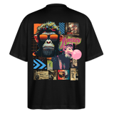 Perîzar, Affen, 1st | Blaster, Oversize Bio T-Shirt, Unisex - Schwarz