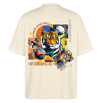 Kepleris, Tiger, 1st | Blaster, Oversize Bio T-Shirt, Unisex - Weißgrau