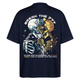 Fujin, Totenkopf, 1st | Blaster, Oversize Bio T-Shirt, Unisex - Navy
