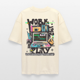 Aetherion, Laptop, 1st | Blaster, Oversize Bio T-Shirt, Unisex - Weißgrau