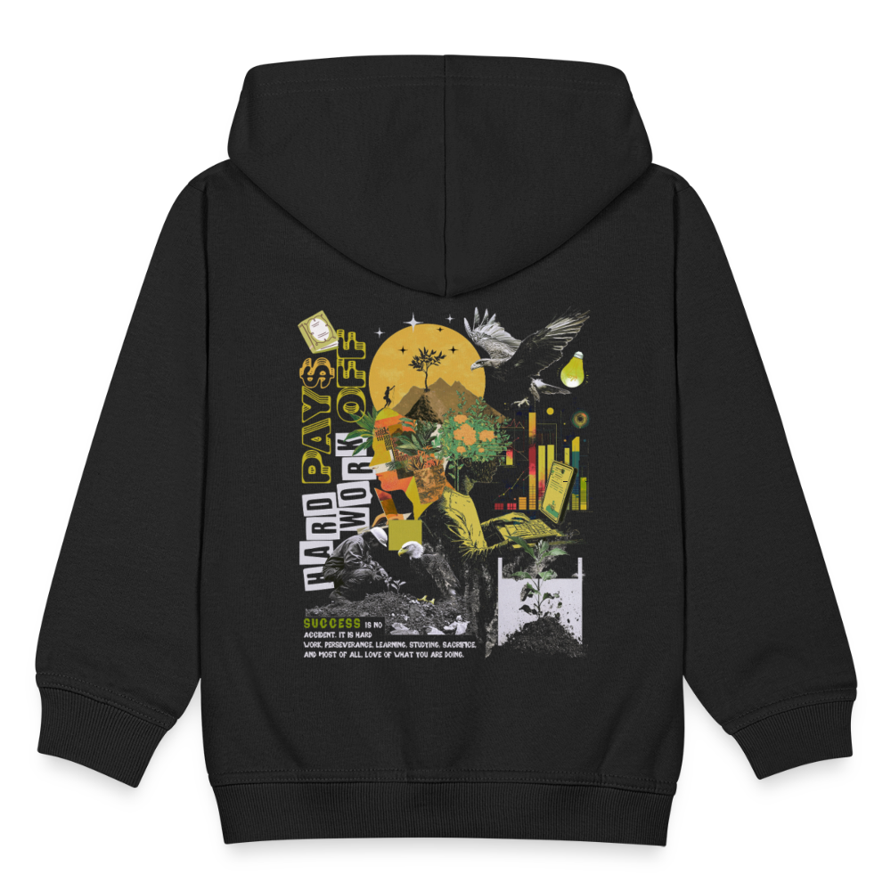 Ryujin, Falke, 1st | Kinder Zip Hoodie - Schwarz