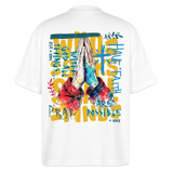 Perseus2, Beten, 1st | Blaster, Oversize Bio T-Shirt, Unisex - Weiß