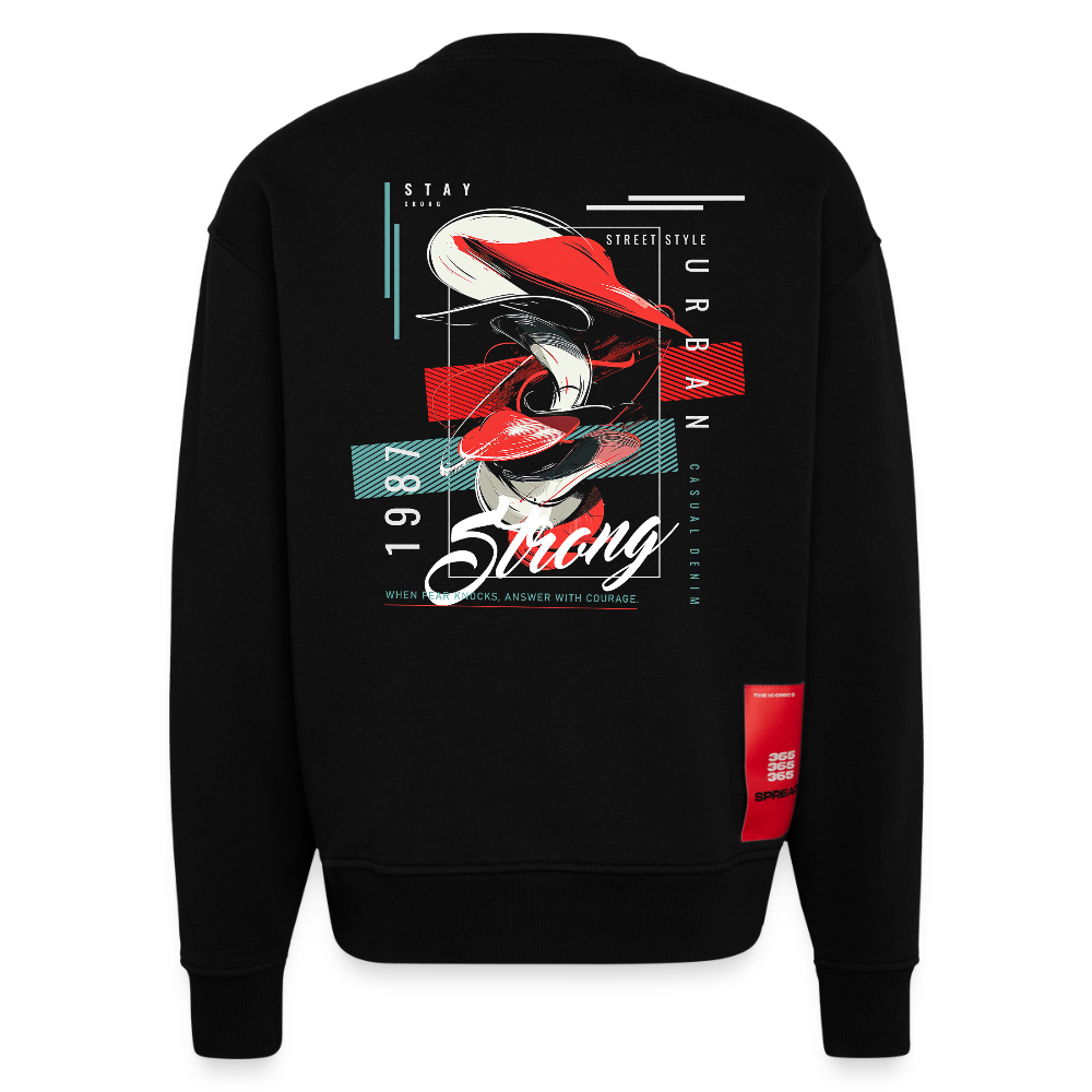 Guanyin, Muschel, 1st | Heavyweight Oversized Bio Sweater, Unisex - SOLID BLACK