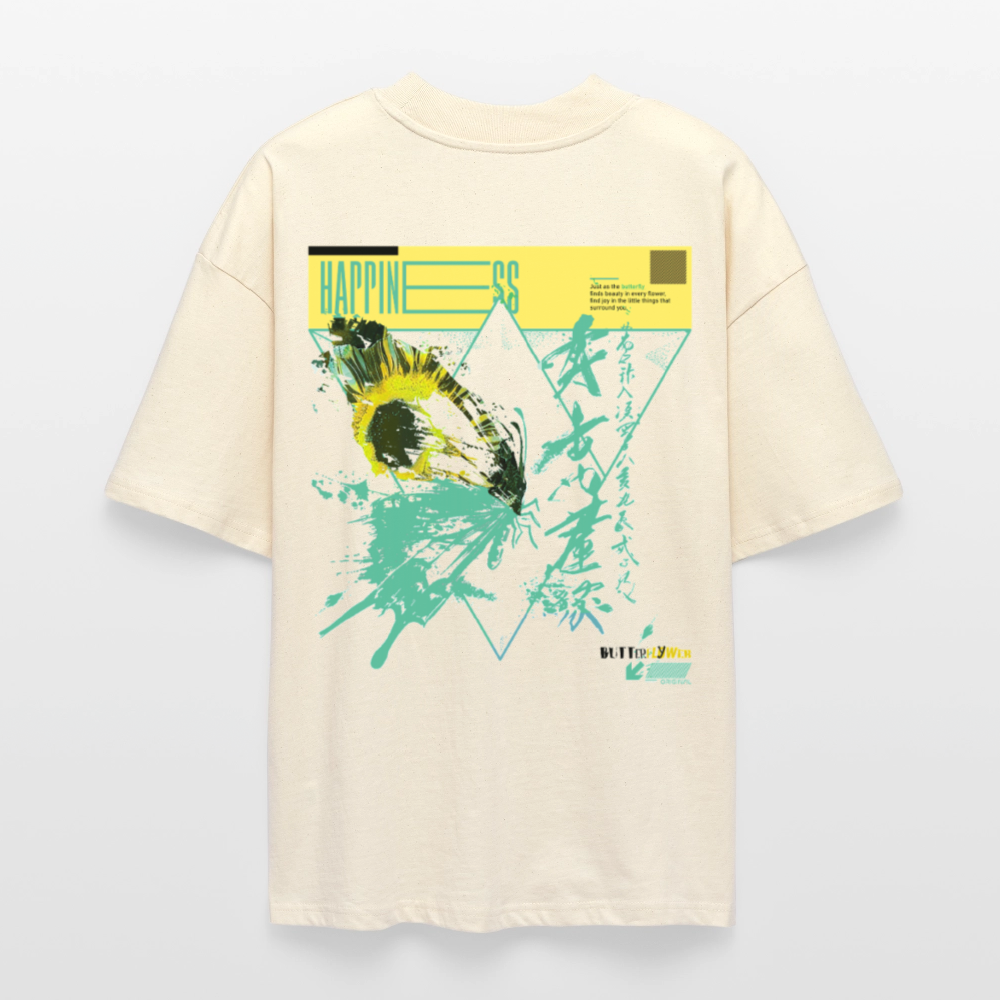 Solvatrix, Schmetterling, 1st | Blaster, Oversize Bio T-Shirt, Unisex - Weißgrau