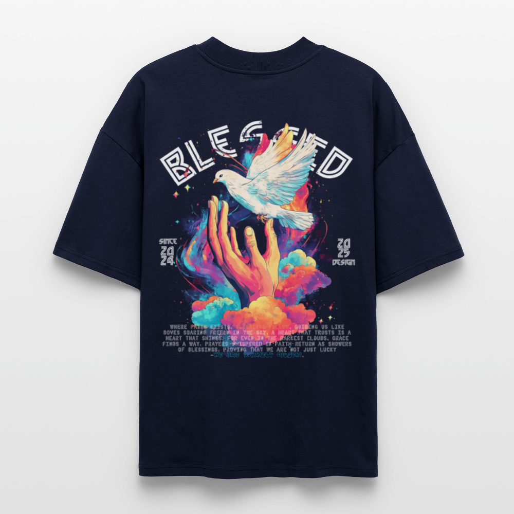 Posei, Taube, 1st | Blaster, Oversize Bio T-Shirt, Unisex - Navy