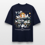 Ereshkigal, Berge, 1st | Blaster, Oversize Bio T-Shirt, Unisex - Navy