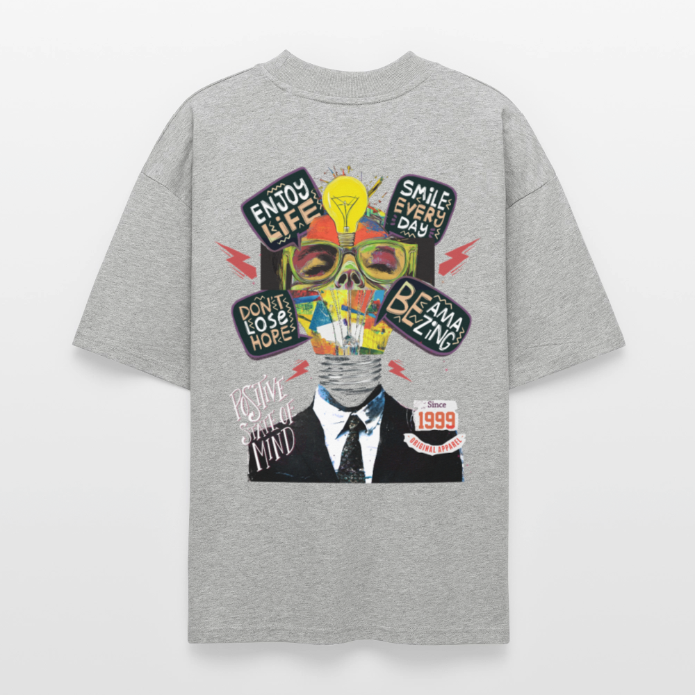 Dandan, Glühbirne, 1st | Blaster, Oversize Bio T-Shirt, Unisex - Grau meliert