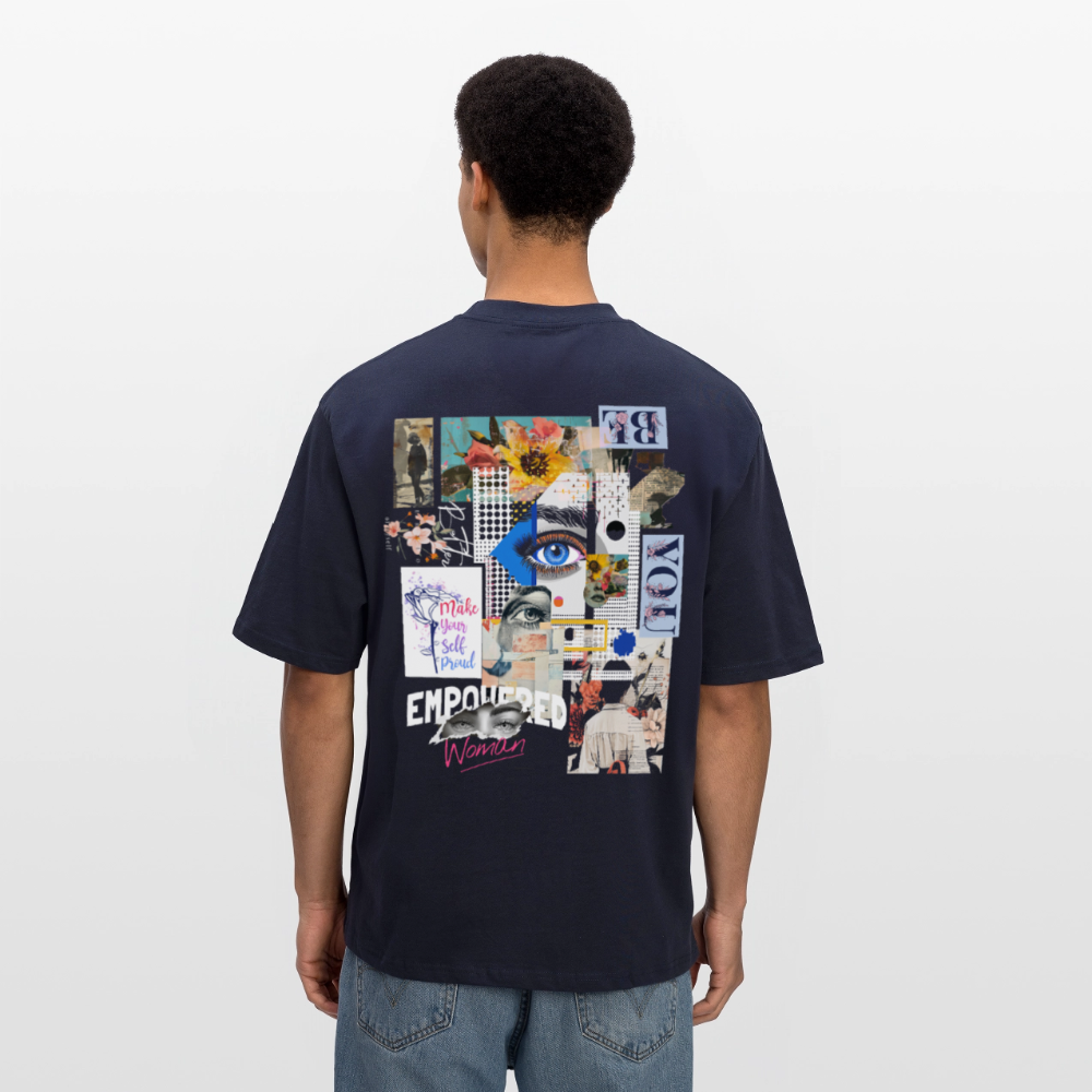 Jade, Augen, 1st | Breezy, Oversized Unisex T-Shirt - Navy