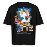 Nerthus, Gesicht, 1st | Breezy, Oversized Unisex T-Shirt - Schwarz