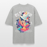 Posei, Taube, 1st | Blaster, Oversize Bio T-Shirt, Unisex - Grau meliert
