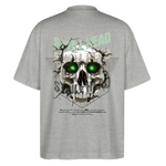 Gliesaron, Totenkopf, 1st | Blaster, Oversize Bio T-Shirt, Unisex - Grau meliert