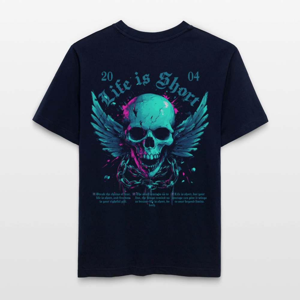 Bishamonten, Totenkopf, 1st | Essential, Relaxed Fit Unisex Bio T-Shirt - Navy
