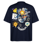 Rhean, Glühbirne, 1st | Blaster, Oversize Bio T-Shirt, Unisex - Navy
