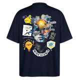 Rhean, Glühbirne, 1st | Blaster, Oversize Bio T-Shirt, Unisex - Navy
