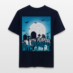 Themisan, Friedhof, 1st | Essential, Relaxed Fit Unisex Bio T-Shirt - Navy