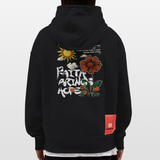 Odin , Blume, 1st | Heavyweight Oversized Bio Hoodie, Unisex - SOLID BLACK
