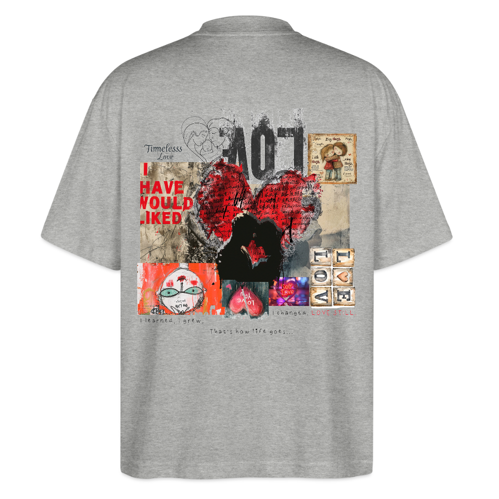 Galevar, Liebe, 1st | Blaster, Oversize Bio T-Shirt, Unisex - Grau meliert