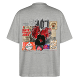 Galevar, Liebe, 1st | Blaster, Oversize Bio T-Shirt, Unisex - Grau meliert