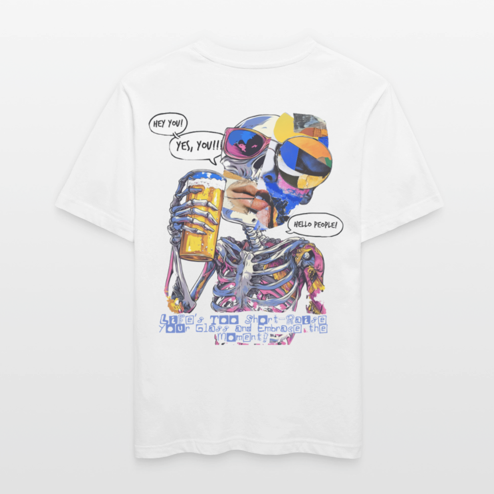 Vorthalos, Skelet, 1st | Essential, Relaxed Fit Unisex Bio T-Shirt - Weiß