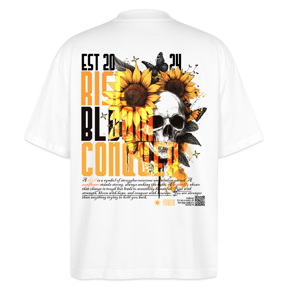 Umbraxion, Sonnenblume, 1st | Blaster, Oversize Bio T-Shirt, Unisex - Weiß