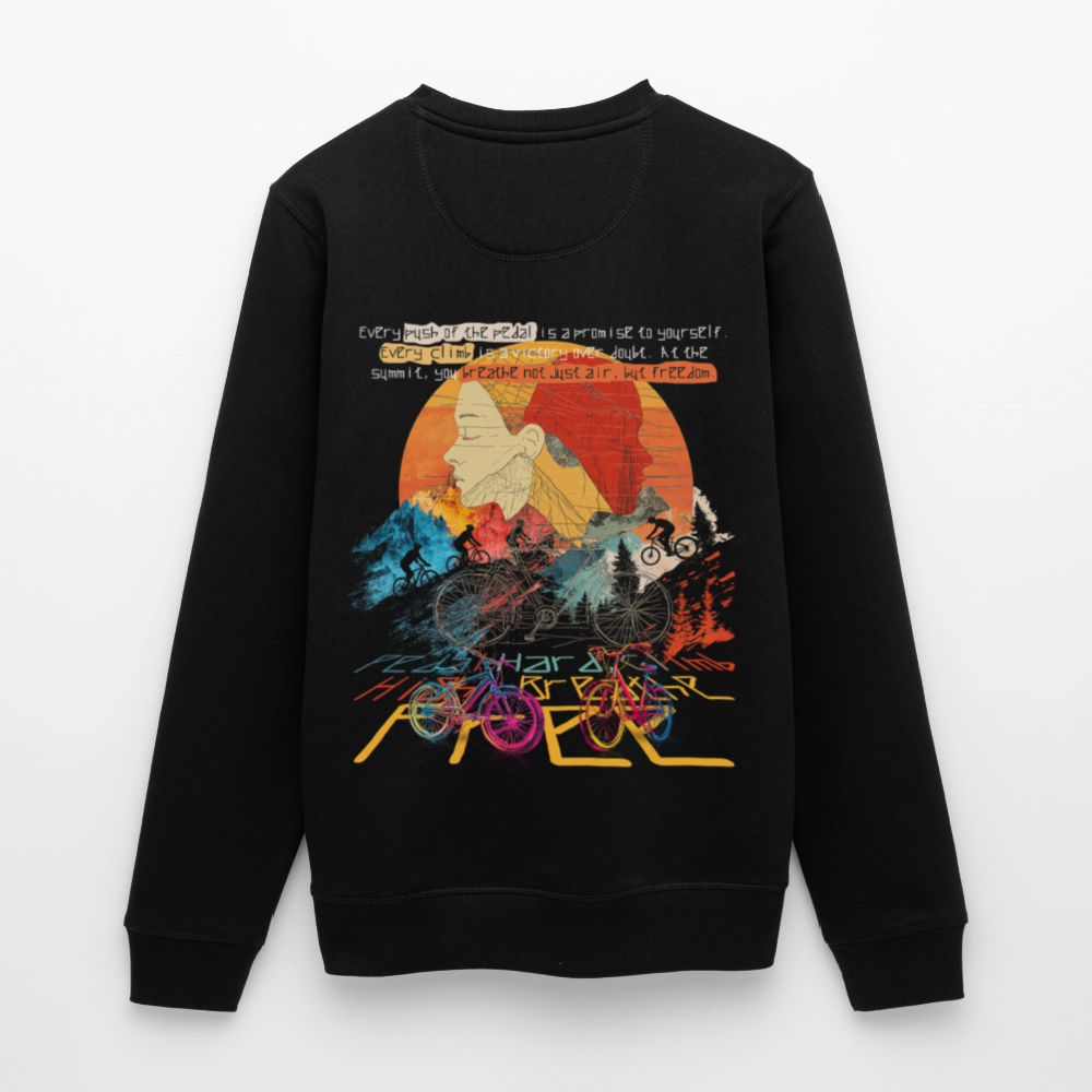 Panos, Fahrrad, 1st | Roller, Unisex Bio-Sweatshirt - Schwarz