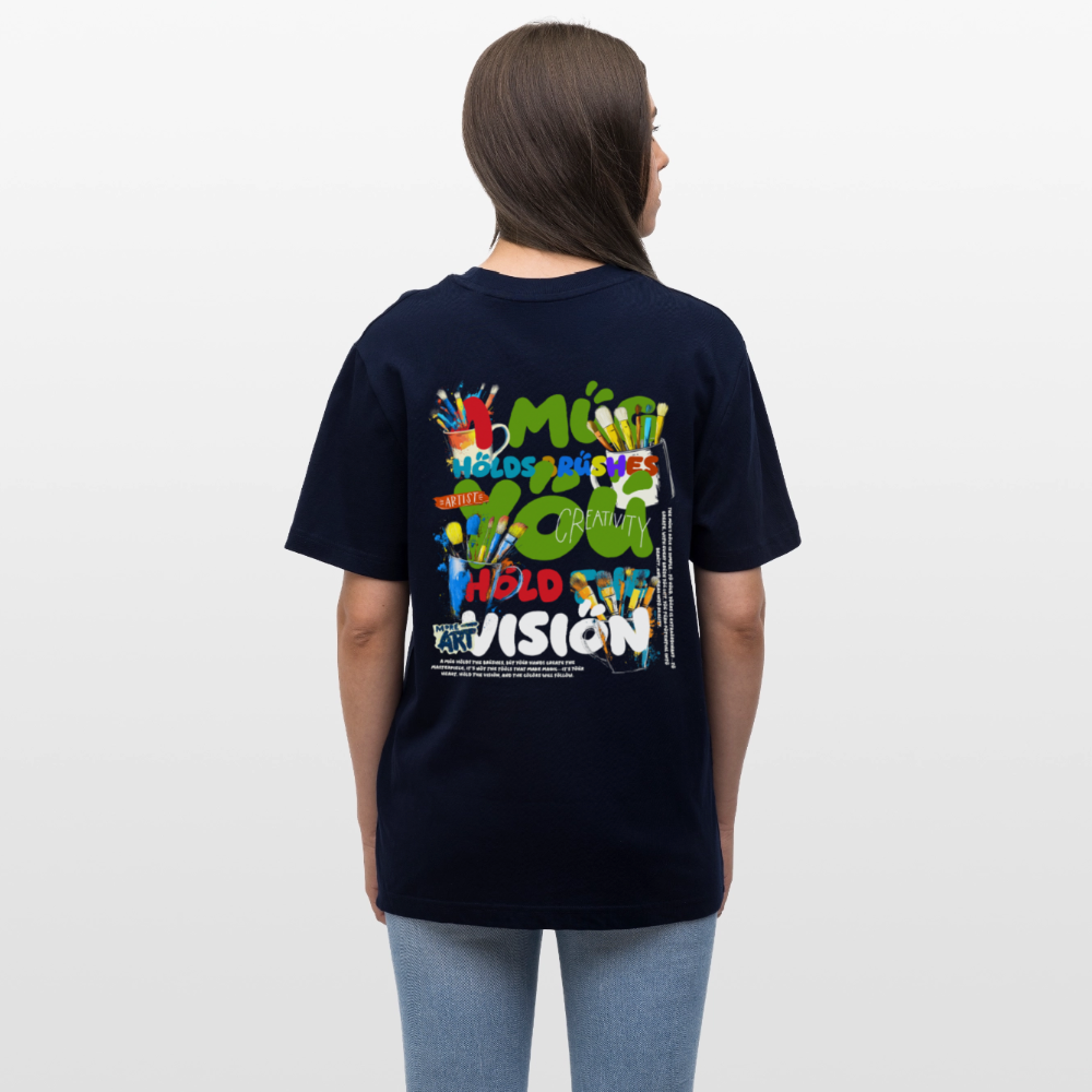 Thesean, Pinsel, 1st | Essential, Relaxed Fit Unisex Bio T-Shirt - Navy