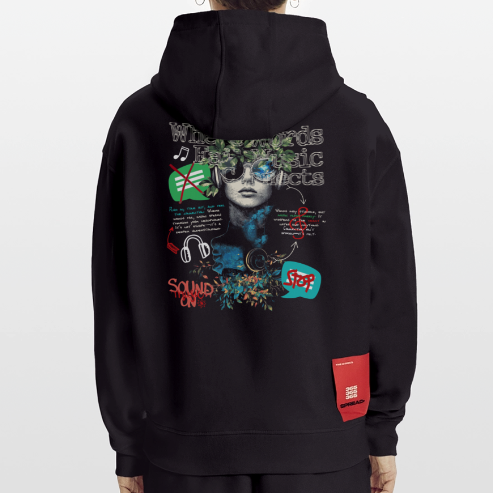 Apollan, Musik, 1st | Heavyweight Oversized Bio Hoodie, Unisex - SOLID BLACK