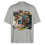 Baranê, Fernseher, 1st | Blaster, Oversize Bio T-Shirt, Unisex - Grau meliert