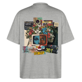 Baranê, Fernseher, 1st | Blaster, Oversize Bio T-Shirt, Unisex - Grau meliert