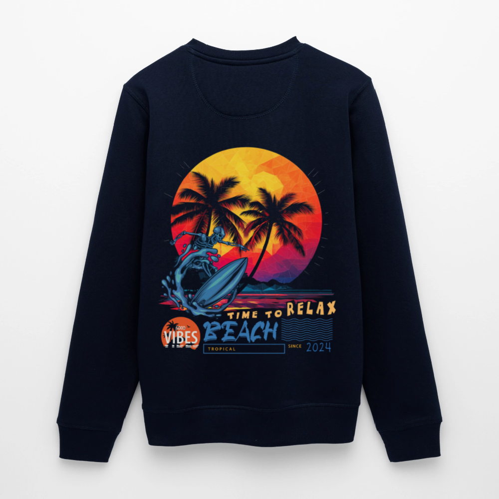 Eryan, Surfen, 1st | Roller, Unisex Bio-Sweatshirt - Navy