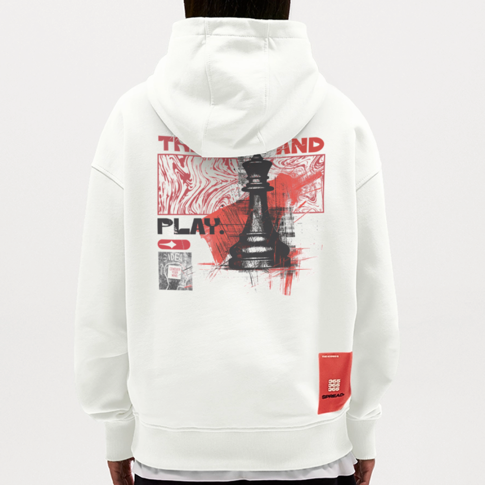 Orionis, Schach, 1st | Heavyweight Oversized Bio Hoodie, Unisex - OFF WHITE