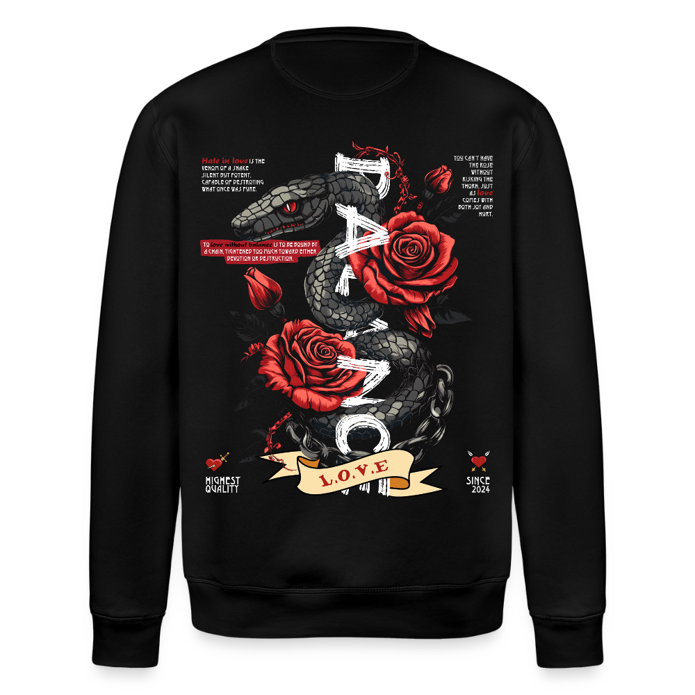 Hephani, Schlange, 1st | Roller, Unisex Bio-Sweatshirt - Schwarz