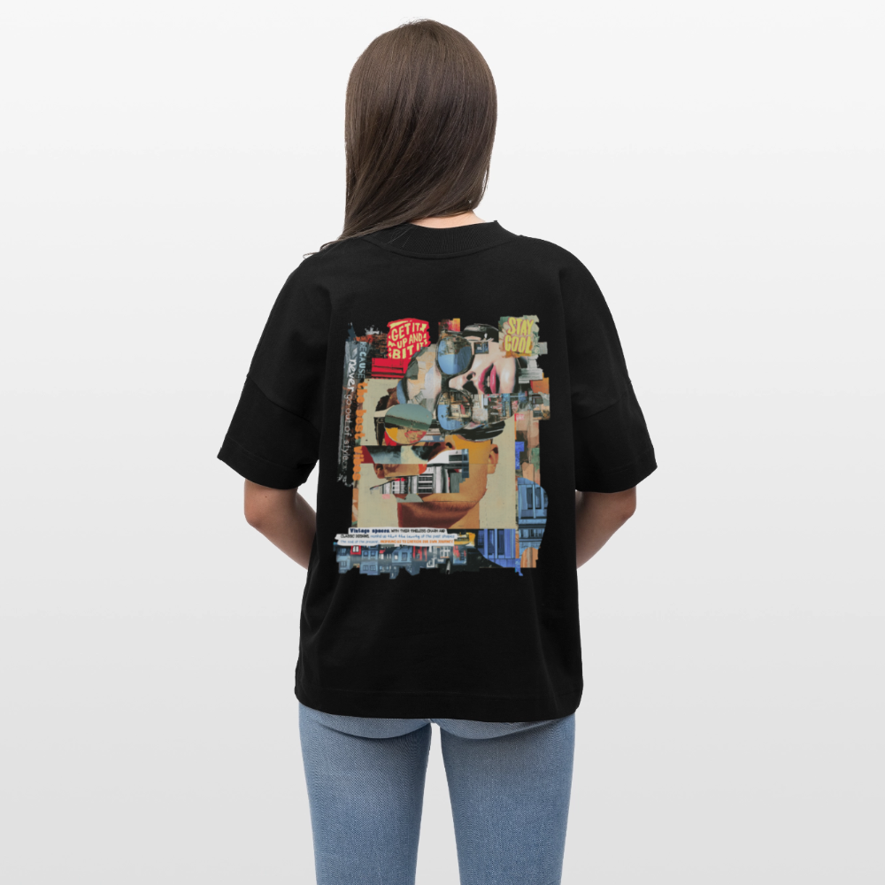 Seraphion2, Gesichter, 1st | Blaster, Oversize Bio T-Shirt, Unisex - Schwarz