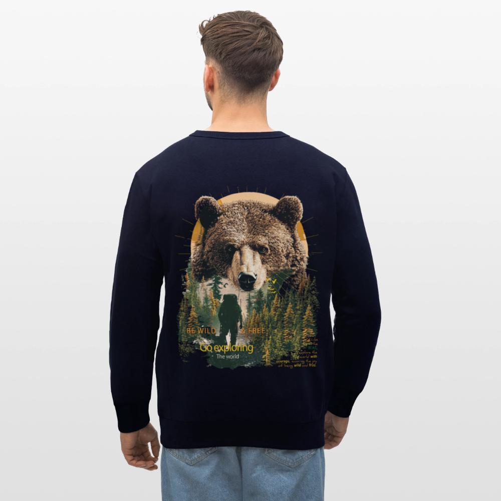 Ghadab, Bär, 1st | Roller, Unisex Bio-Sweatshirt - Navy