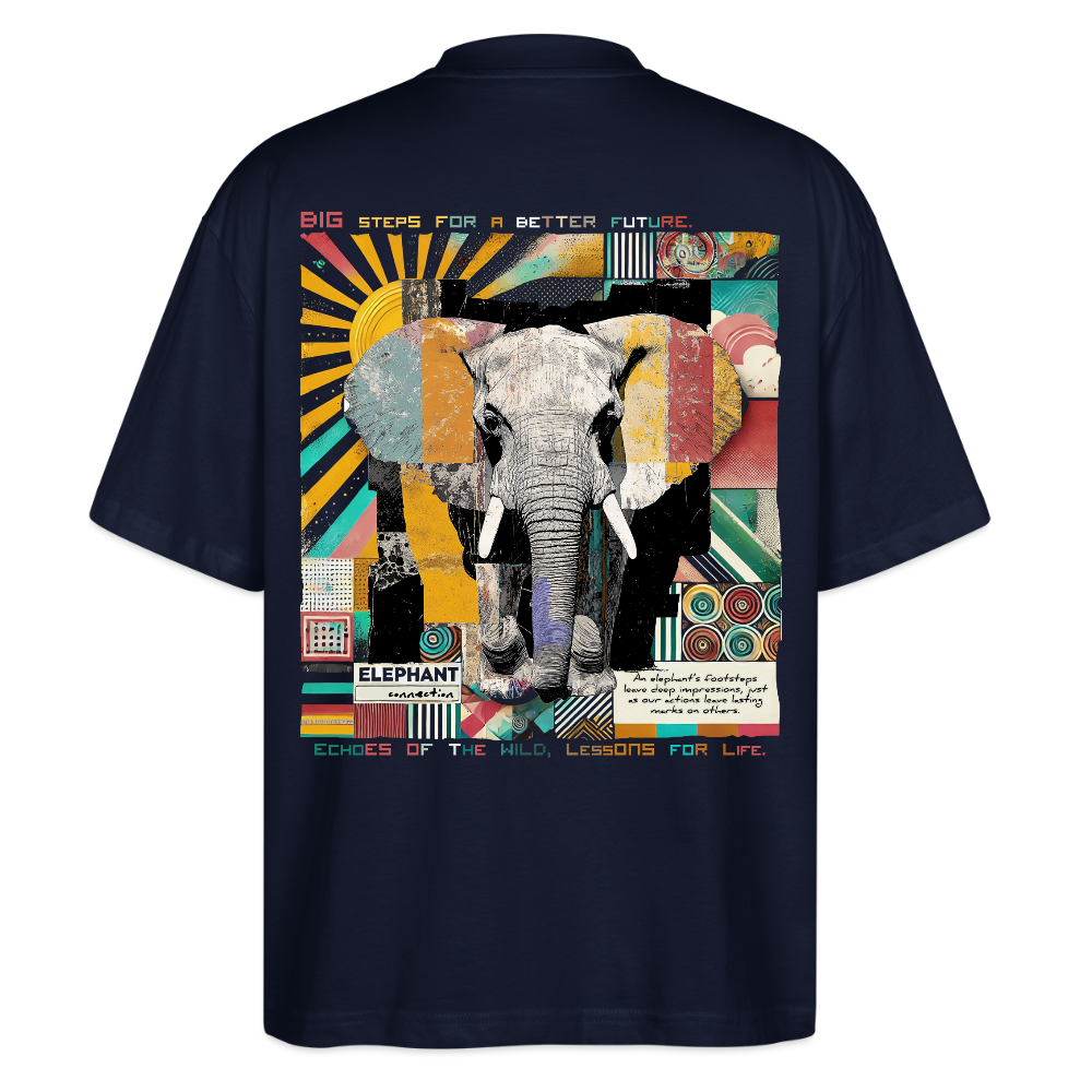 Thanatain, Elefant, 1st | Blaster, Oversize Bio T-Shirt, Unisex - Navy