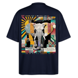 Thanatain, Elefant, 1st | Blaster, Oversize Bio T-Shirt, Unisex - Navy