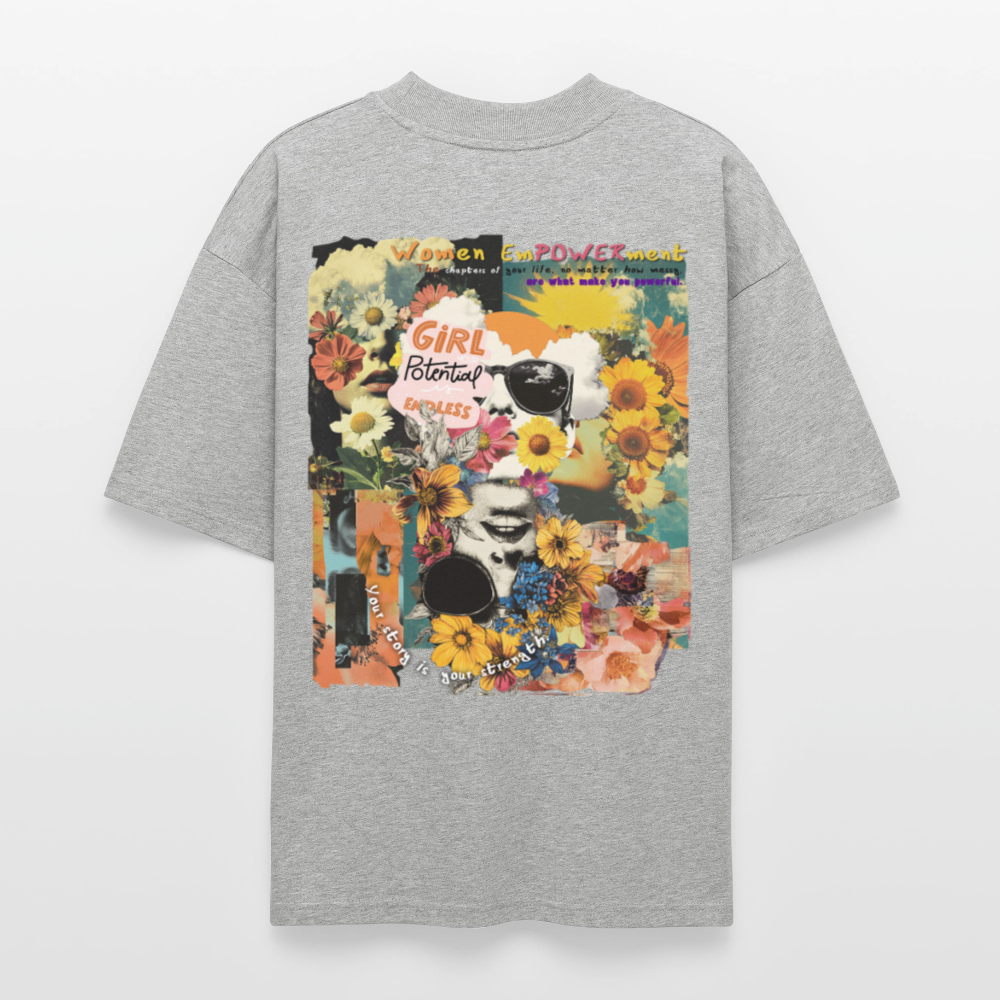 Vaelthar2, Blumen, 1st | Blaster, Oversize Bio T-Shirt, Unisex - Grau meliert