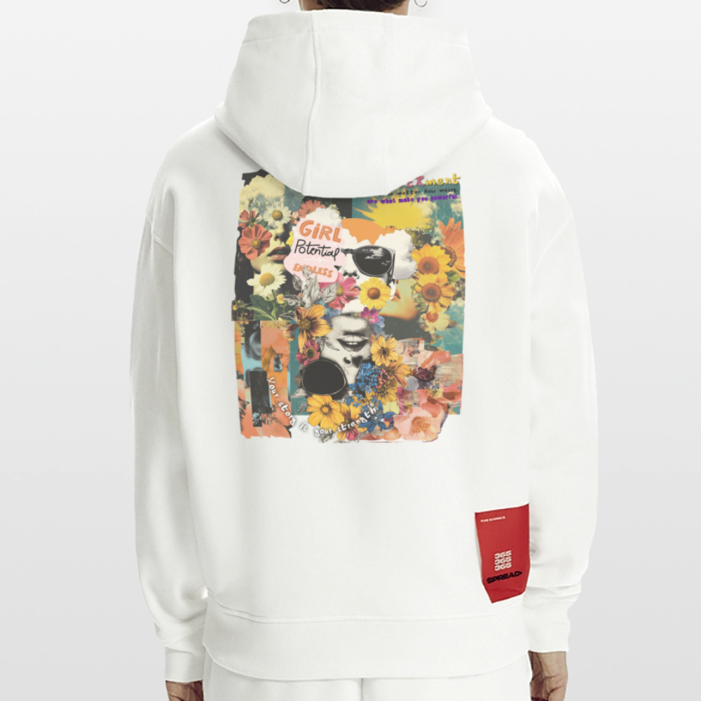 Vaelthar, Blumen, 1st | Heavyweight Oversized Bio Hoodie, Unisex - OFF WHITE